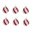 Kurt Adler Christmas Gold, Red and White Glass Ball Ornaments, 6-Piece Box