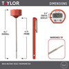 Taylor Precision Products Instant Read Digital Meat Food Grill BBQ Cooking Kitchen Thermometer, Comes with Pocket Sleeve Clip, Red