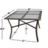 Garden Elements Outdoor Patio Square Dining Drop Tile Aluminum Table, Brown and Grey, 40"