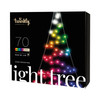 Twinkly Light Tree App Controlled Black Wire Door Mounting Christmas Tree Indoor and Outdoor Smart Home Lighting Decoration, Multicolor, 70 RGB and White LED, 6.5ft