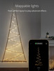Twinkly Light Tree App Controlled Black Wire Door Mounting Christmas Tree Indoor and Outdoor Smart Home Lighting Decoration, Multicolor, 70 RGB and White LED, 6.5ft