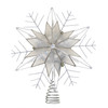 Kurt Adler 10-Light Silver Wire Capiz Treetop, Snowflake, 10"
