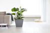 EcoPots Rotterdam Durable Indoor/Outdoor Modern Square Recycled Plastic Planter Flower Pot