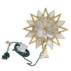 Kurt Adler 10-Light Capiz Treetop, Gold Glitter Star, 9.5"