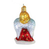 Old World Christmas Blown Glass Ornament for Christmas Tree, Red Angel Holding Lyre