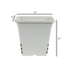SUNPACK Square Tall Plastic Nursery Pot, White, 12in