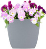 The HC Companies Santa Fe Square Plastic Planter, Pebble Gray