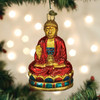 Old World Christmas Blown Glass Ornament for Christmas Tree, Red Buddha