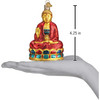Old World Christmas Blown Glass Ornament for Christmas Tree, Red Buddha