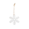 Ganz Natural Wooden Ornament for Christmas Tree, Snowflake, White (Pack of 9)