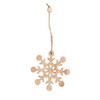 Ganz Natural Wooden Ornament for Christmas Tree, Snowflake (Pack of 9)