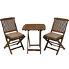 Outdoor Interiors Eucalyptus 3-Piece Bistro Outdoor Furniture Set w/ Cushions