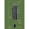 Music of the Spheres Balinese Soprano, Small Handcrafted Wind Chime, Black 30"