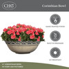Classic Home and Garden Corinthian Resin Flower Pot Planter Bowl
