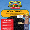 Wiggle Worm 100% Pure Worm Castings Plus Worm Egg Material, 40lbs – Fertilizer and Soil Amendment for Indoor and Outdoor Gardening to Improve Soil Fertility and Aeration - 100% Organic and Odor Free