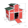 Ware Little Red & White Hen Big Barn — Wood Frame, Multi-Door & Slide-Out Pan, 48.5" (D) x 47" (H)