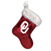 Old World Christmas Glass Blown Ornament for Tree, Oklahoma Sooners Stocking (With OWC Gift Box)