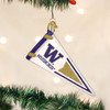 Old World Christmas Glass Blown Ornament for Tree, Washington Huskies Pennant (With OWC Gift Box)