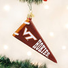 Old World Christmas Glass Blown Ornament for Tree, Virginia Tech Hokies Pennant (With OWC Gift Box)