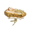 Old World Christmas Glass Clip On Ornament for Christmas Tree, Baby Jesus In Manger