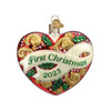Old World Christmas Blown Glass Ornament for Christmas Tree, First Christmas 2023 Heart