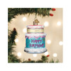 Old World Christmas Glass Blown Ornament for Christmas Tree, Happy Birthday Cake