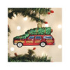 Old World Christmas Glass Blown Ornament for Christmas Tree, Station Wagon With Tree