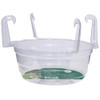 Curtis Wagner Plastics Hanging Basket Drip Pan with 4 Molded Hooks, Clear — 8"