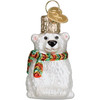 Old World Christmas Blown Glass Ornament for Christmas Tree, Mini Polar Bear