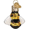 Old World Christmas Mini Glass Blown Ornament, Honey Bee, 1.5" (With OWC Gift Box)
