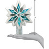 Old World Christmas Glass Blown Snowflake Tree Topper Blue, 7"