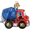Old World Christmas Glass Blown Ornament, Cheerful Cement Truck, 3.5" (With OWC Gift Box)