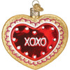 Old World Christmas Glass Blown Ornament for Christmas Tree, Heart Shaped Cookie