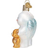 Old World Christmas Glass Blown Ornament for Christmas Tree, Baby Snow Angel With Bear