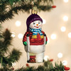 Old World Christmas Glass Blown Christmas Ornament, Snowman with Crutches (With OWC Gift Box)