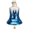 Old World Christmas Glass Blown Ornament, Snowcapped Bell Blue, 2.5" (With OWC Gift Box)