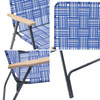 Garden Elements Steel Frame Outdoor Folding Patio/Camping Chair with Woven Seat & Wooden Arm Rests (Pack of 2)