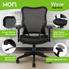 HON Wave Mesh High-Back Task Chair With Height-Adjustable Arms, Black