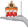 Old World Christmas Glass Blown Ornament for Christmas Tree, Family of 3 Stockings