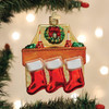 Old World Christmas Glass Blown Ornament for Christmas Tree, Family of 3 Stockings