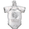Old World Christmas Blown Glass Ornament for Christmas Tree, White Baby One Piece