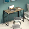 Interior Elements Modern Small Computer Folding Desk For Home Office, Light Brown Oak, 39"