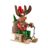 Steinbach Wooden Incense Burning Smoker, Rudolph With Sleigh, 10"