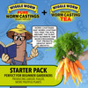 Wiggle Worm Fertilizer Combo Pack – 30lb Pure Worm Castings Fertilizer and Soil Amendment and 8oz Worm Casting Tea Concentrate for Indoor and Outdoor Gardening
