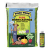 Wiggle Worm Fertilizer Combo Pack – 15lb Pure Worm Castings Fertilizer and Soil Amendment and 8oz Worm Casting Tea Concentrate for Indoor and Outdoor Gardening