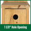 Wild Wings Cedar Box Wren Wild Bird Backyard House With Adjustable Door, Brown