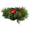 Kurt Adler Pre Lit Battery Operated Wall Tree with Bow, Green and Red, 26in