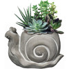 Classic Home and Garden Cement Buddies Indoor or Outdoor Planter with Drainage Hole, Smiling Snail