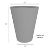 Bloem Indoor/Outdoor Tall Finley Tapered Round, 100% Recycled Plastic Pot, Cement Color, 4 Gallon Soil Capacity, 14