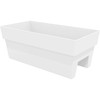 Bloem Indoor/Outdoor Recycled Plastic Finley Deck Rail Rectangle Planter Box, Fits Rail Sizes 3"-6", Casper White, 7.5 Gallon Capacity